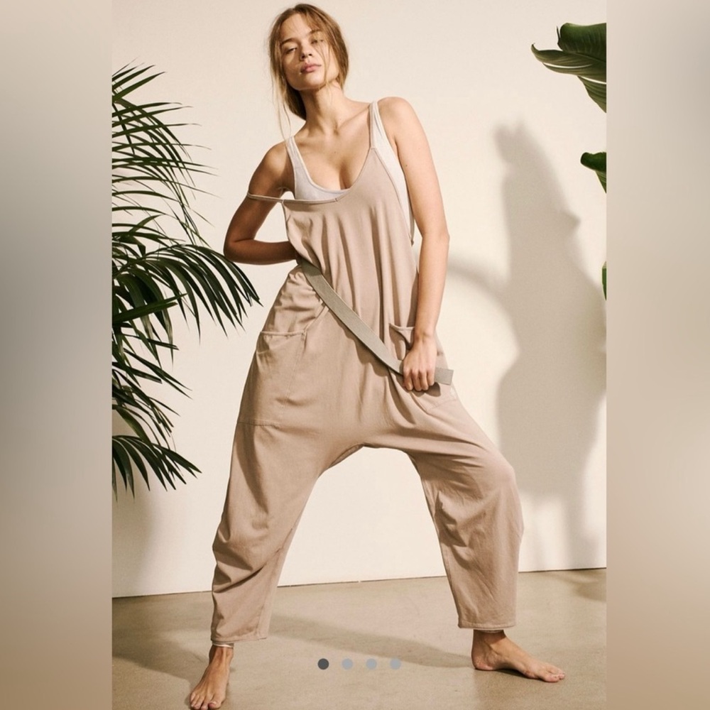 NWOT Free People Movement Hot shot Onesie (latte)